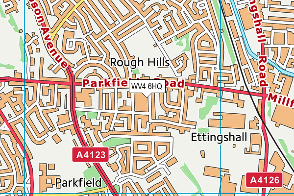 WV4 6HQ map - OS VectorMap District (Ordnance Survey)