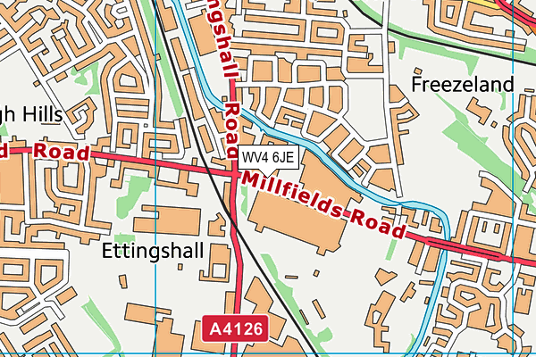 WV4 6JE map - OS VectorMap District (Ordnance Survey)