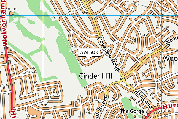 WV4 6QR map - OS VectorMap District (Ordnance Survey)