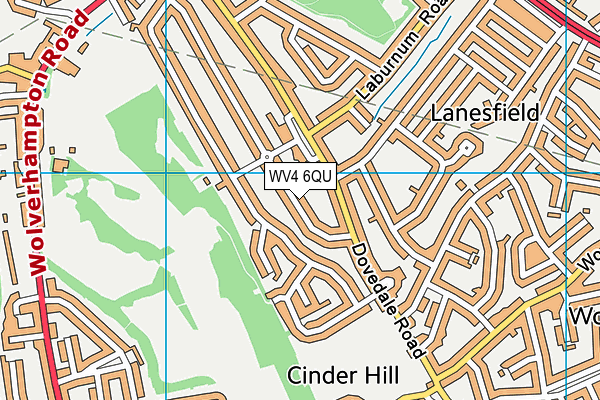 WV4 6QU map - OS VectorMap District (Ordnance Survey)