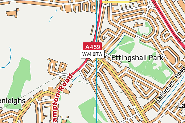 WV4 6RW map - OS VectorMap District (Ordnance Survey)