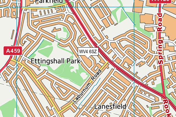 WV4 6SZ map - OS VectorMap District (Ordnance Survey)