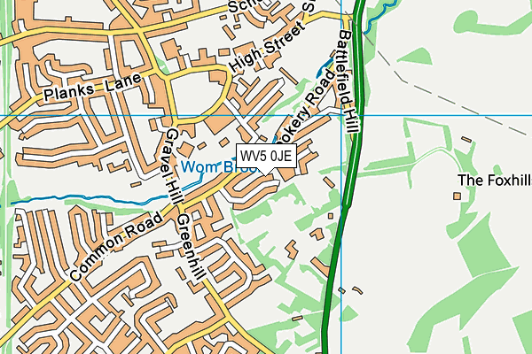 WV5 0JE map - OS VectorMap District (Ordnance Survey)