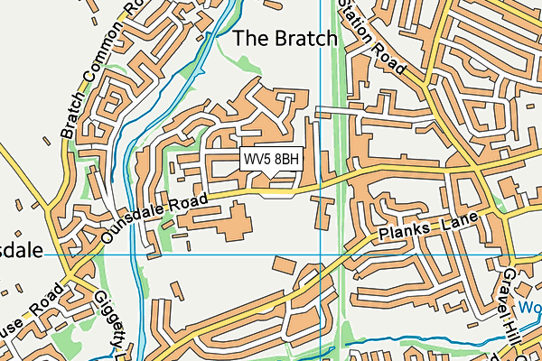 WV5 8BH map - OS VectorMap District (Ordnance Survey)