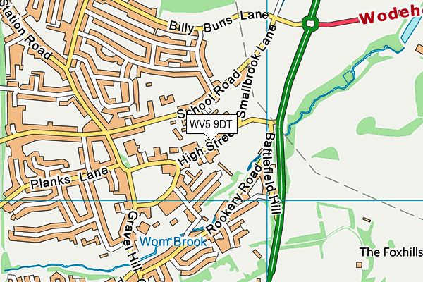 WV5 9DT map - OS VectorMap District (Ordnance Survey) WV5 9DT map - OS VectorMap District (Ordnance Survey)