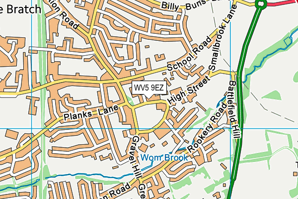 WV5 9EZ map - OS VectorMap District (Ordnance Survey) WV5 9EZ map - OS VectorMap District (Ordnance Survey)