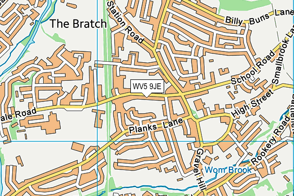 WV5 9JE map - OS VectorMap District (Ordnance Survey)