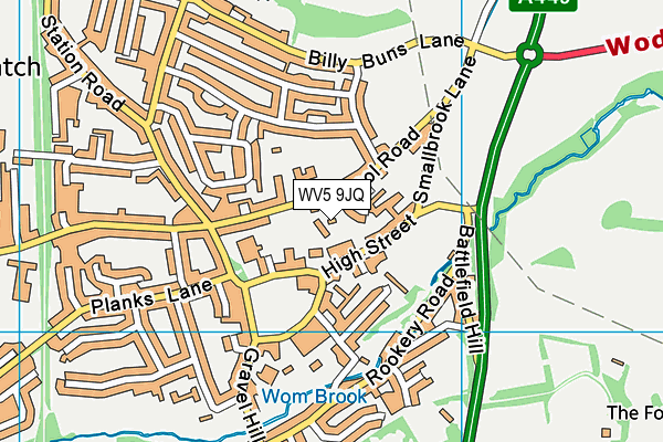 WV5 9JQ map - OS VectorMap District (Ordnance Survey) WV5 9JQ map - OS VectorMap District (Ordnance Survey)
