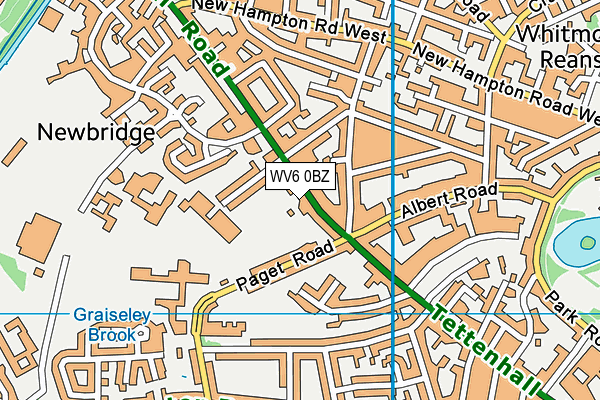 WV6 0BZ map - OS VectorMap District (Ordnance Survey)