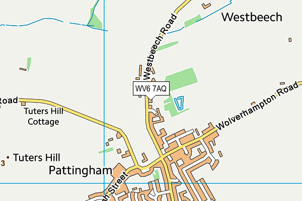 WV6 7AQ map - OS VectorMap District (Ordnance Survey)