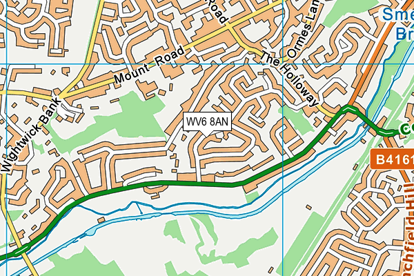 WV6 8AN map - OS VectorMap District (Ordnance Survey)