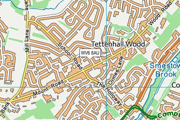 WV6 8AU map - OS VectorMap District (Ordnance Survey) WV6 8AU map - OS VectorMap District (Ordnance Survey)