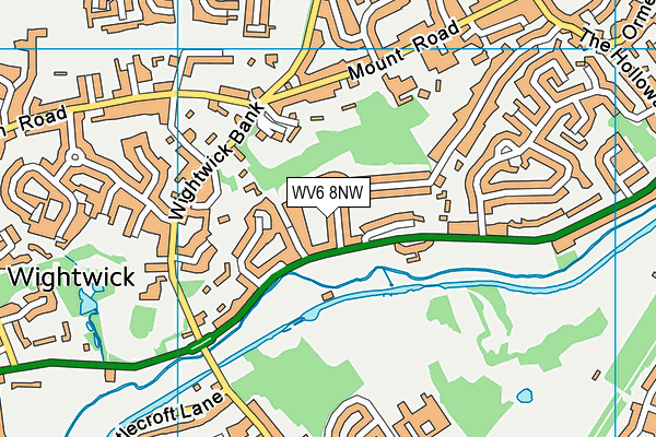 WV6 8NW map - OS VectorMap District (Ordnance Survey)