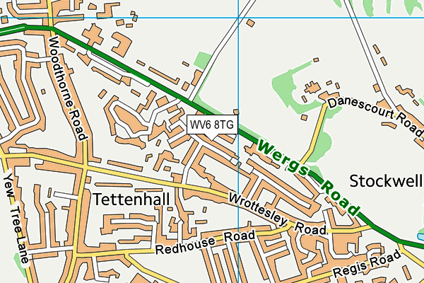 WV6 8TG map - OS VectorMap District (Ordnance Survey) WV6 8TG map - OS VectorMap District (Ordnance Survey)