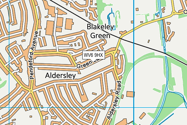 WV6 9HX map - OS VectorMap District (Ordnance Survey)
