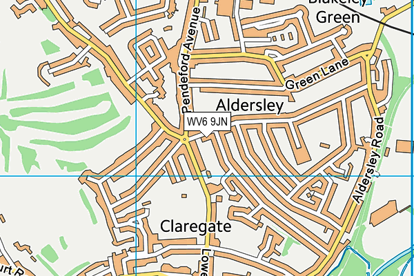 WV6 9JN map - OS VectorMap District (Ordnance Survey) WV6 9JN map - OS VectorMap District (Ordnance Survey)