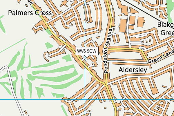 WV6 9QW map - OS VectorMap District (Ordnance Survey)