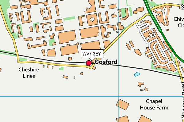 WV7 3EY map - OS VectorMap District (Ordnance Survey)