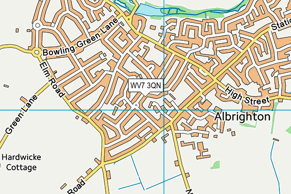 WV7 3QN map - OS VectorMap District (Ordnance Survey)