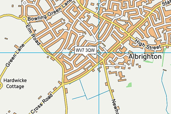 WV7 3QW map - OS VectorMap District (Ordnance Survey) WV7 3QW map - OS VectorMap District (Ordnance Survey)