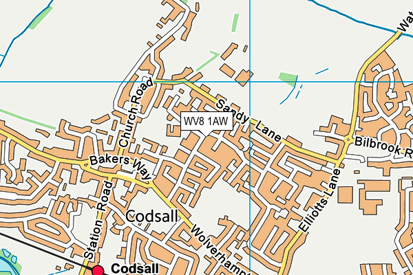 WV8 1AW map - OS VectorMap District (Ordnance Survey)