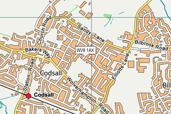 WV8 1AX map - OS VectorMap District (Ordnance Survey) WV8 1AX map - OS VectorMap District (Ordnance Survey)