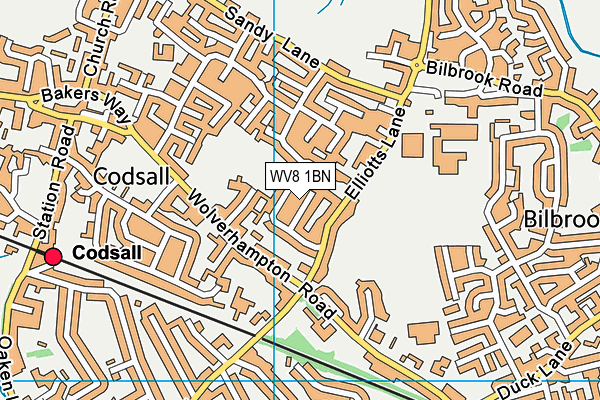 WV8 1BN map - OS VectorMap District (Ordnance Survey)