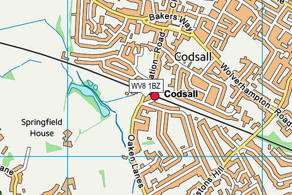 WV8 1BZ map - OS VectorMap District (Ordnance Survey)