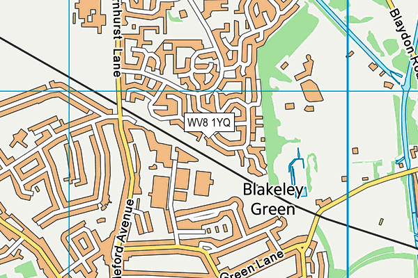 WV8 1YQ map - OS VectorMap District (Ordnance Survey)