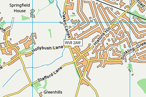 WV8 2AW map - OS VectorMap District (Ordnance Survey)