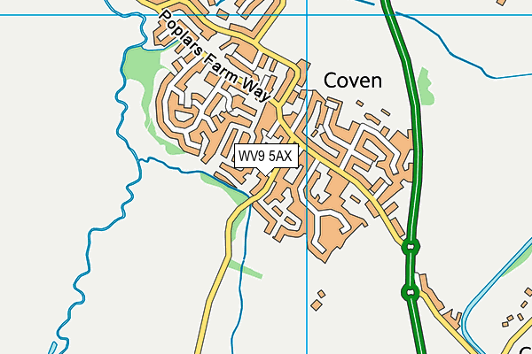 WV9 5AX map - OS VectorMap District (Ordnance Survey) WV9 5AX map - OS VectorMap District (Ordnance Survey)