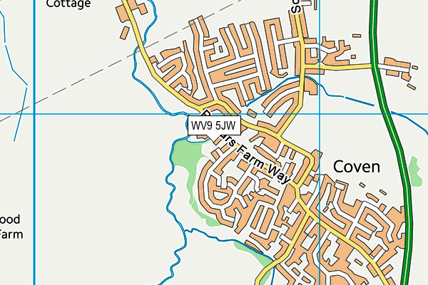 WV9 5JW map - OS VectorMap District (Ordnance Survey) WV9 5JW map - OS VectorMap District (Ordnance Survey)