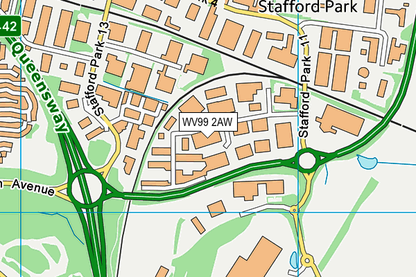 WV99 2AW map - OS VectorMap District (Ordnance Survey) WV99 2AW map - OS VectorMap District (Ordnance Survey)
