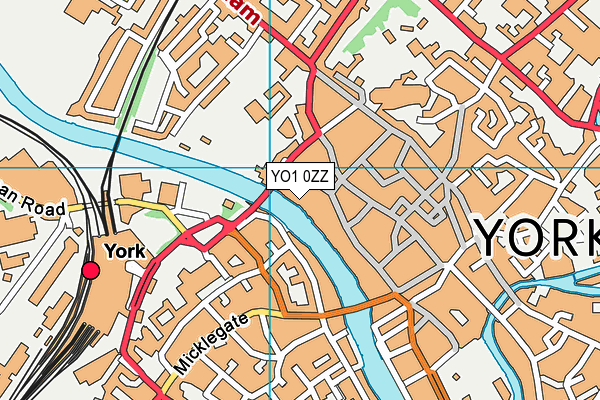 YO1 0ZZ map - OS VectorMap District (Ordnance Survey) YO1 0ZZ map - OS VectorMap District (Ordnance Survey)
