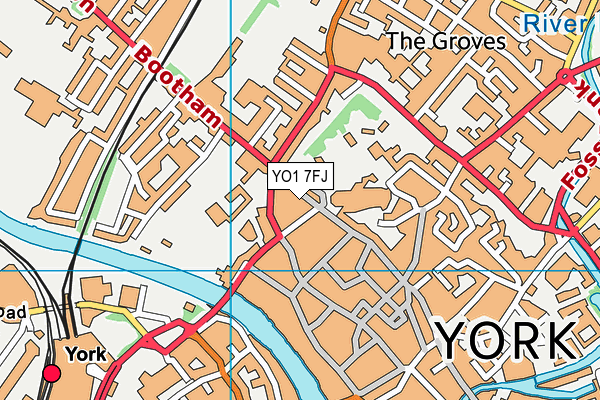 YO1 7FJ map - OS VectorMap District (Ordnance Survey)