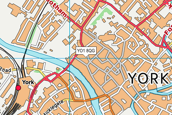 YO1 8QG map - OS VectorMap District (Ordnance Survey) YO1 8QG map - OS VectorMap District (Ordnance Survey)