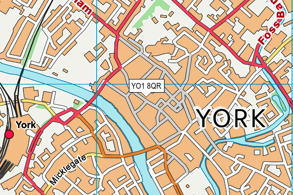 YO1 8QR map - OS VectorMap District (Ordnance Survey) YO1 8QR map - OS VectorMap District (Ordnance Survey)