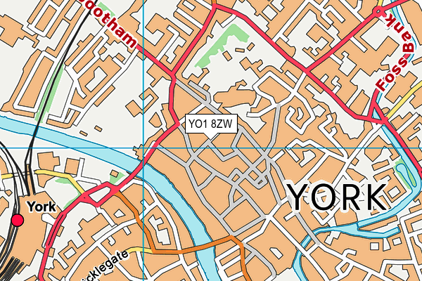 YO1 8ZW map - OS VectorMap District (Ordnance Survey) YO1 8ZW map - OS VectorMap District (Ordnance Survey)