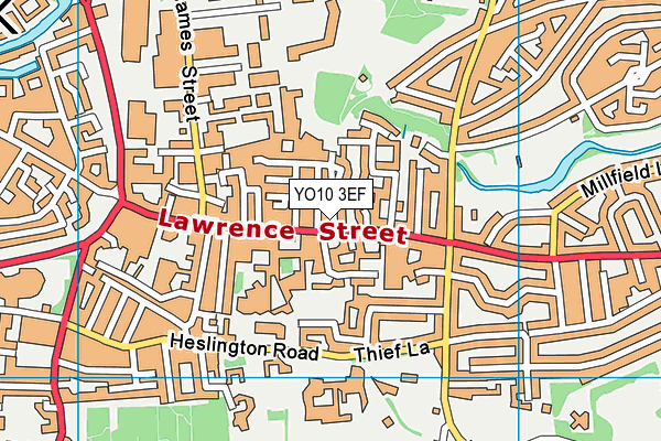 YO10 3EF map - OS VectorMap District (Ordnance Survey)