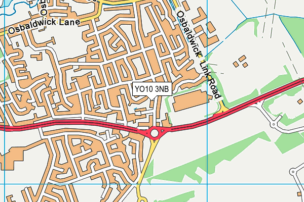 YO10 3NB map - OS VectorMap District (Ordnance Survey)