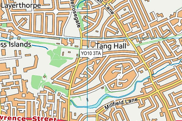 YO10 3TA map - OS VectorMap District (Ordnance Survey)