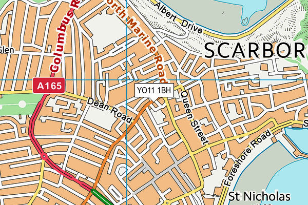 YO11 1BH map - OS VectorMap District (Ordnance Survey)