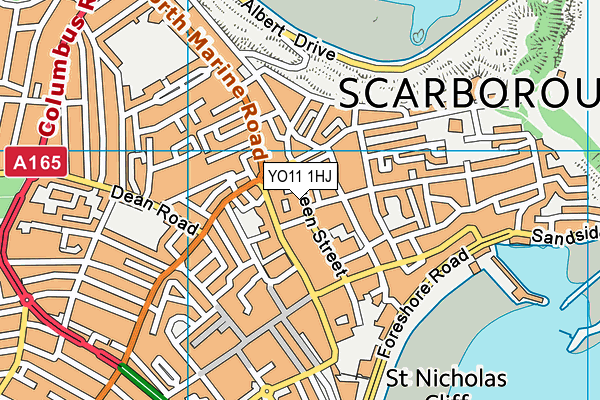 YO11 1HJ map - OS VectorMap District (Ordnance Survey) YO11 1HJ map - OS VectorMap District (Ordnance Survey)