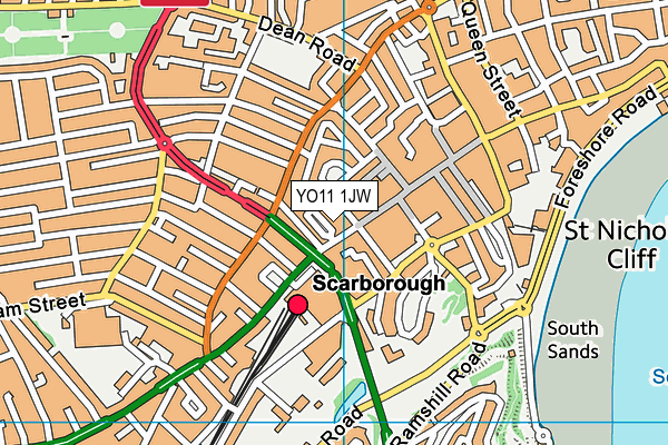 YO11 1JW map - OS VectorMap District (Ordnance Survey)