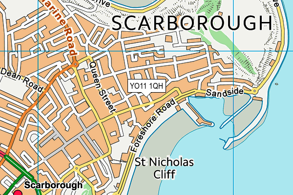 YO11 1QH map - OS VectorMap District (Ordnance Survey) YO11 1QH map - OS VectorMap District (Ordnance Survey)