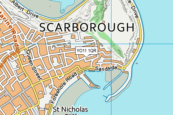 YO11 1QR map - OS VectorMap District (Ordnance Survey) YO11 1QR map - OS VectorMap District (Ordnance Survey)
