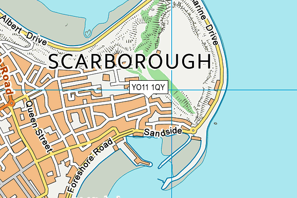 YO11 1QY map - OS VectorMap District (Ordnance Survey)