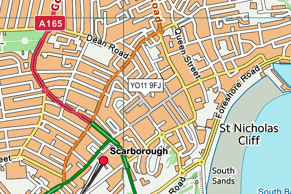 YO11 9FJ map - OS VectorMap District (Ordnance Survey) YO11 9FJ map - OS VectorMap District (Ordnance Survey)