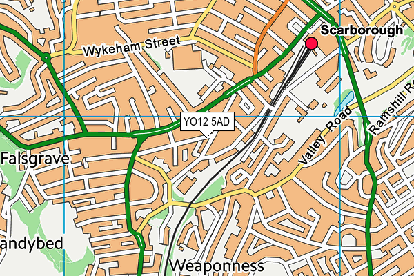 YO12 5AD map - OS VectorMap District (Ordnance Survey)