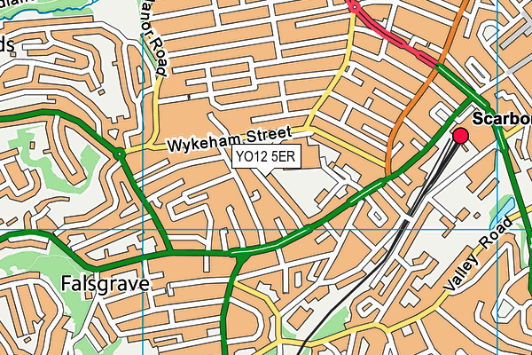 YO12 5ER map - OS VectorMap District (Ordnance Survey)